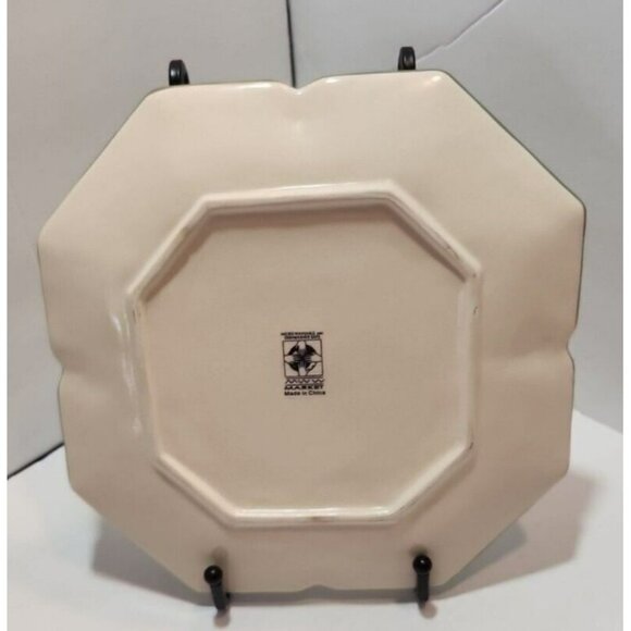 Vtg MWW Market Embossed Square Christmas Flowers Plates Set of 4 - Picture 7 of 11